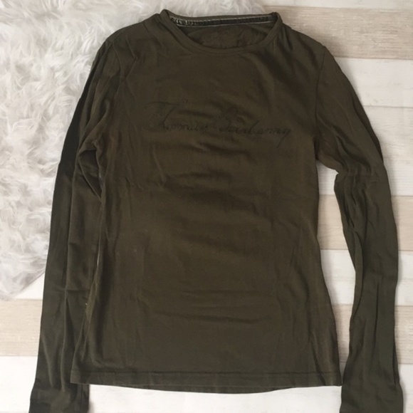 Authentic Burberry army green long sleeve top - Picture 1 of 4